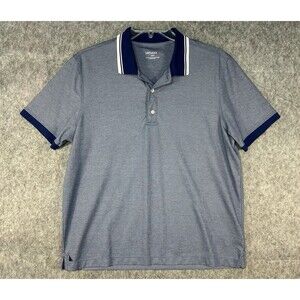 Untuckit Shirt Men’s Large Blue Polo Aiden Golf Preppy Casual Short Sleeve